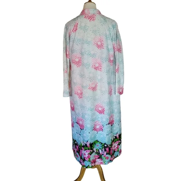 80's Givenchy Intimates Paris‎ Multi-color Floral Peignoir Two Piece Set